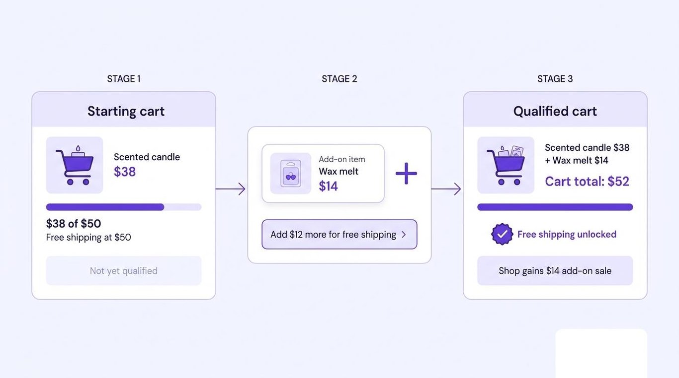 Free-shipping thresholds visual example