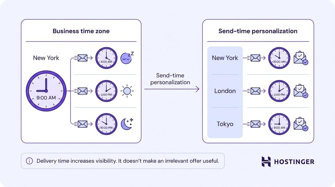 Personalized sent times - Personalized email marketing tactics