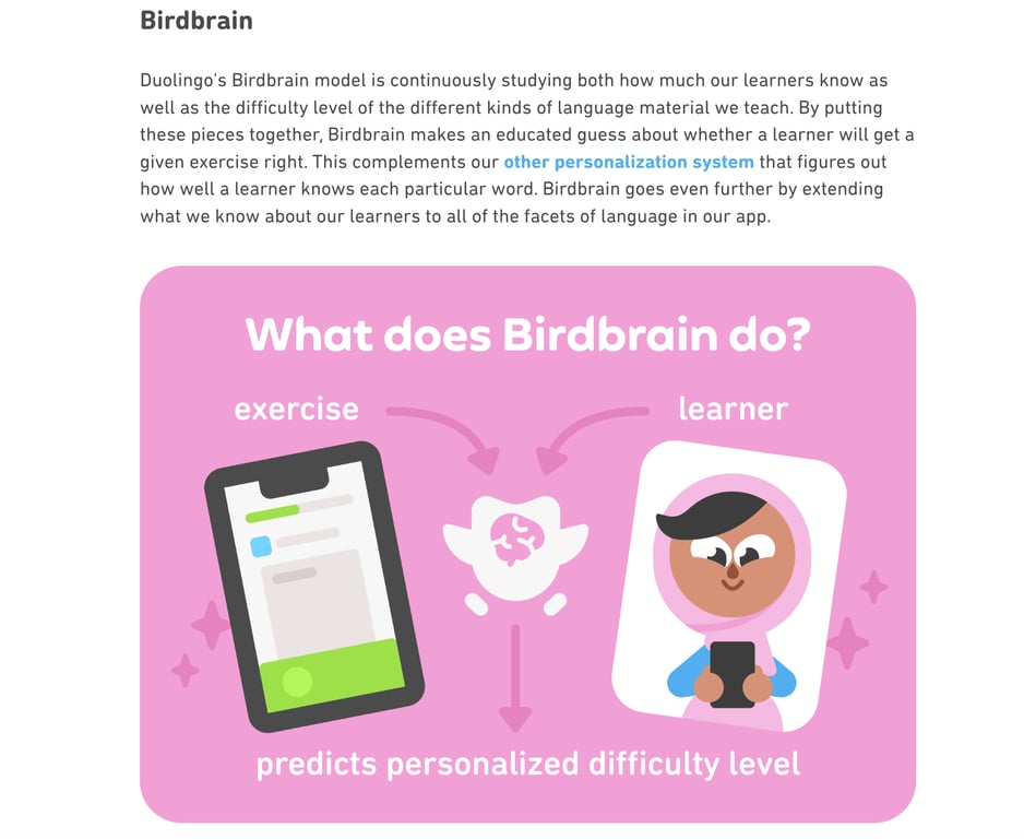 About Duolingo’s Birdbrain system