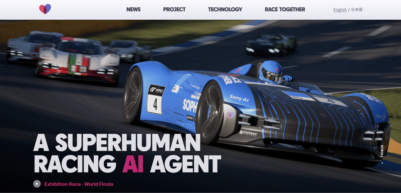 Sony AI’s Gran Turismo Sophy landing page