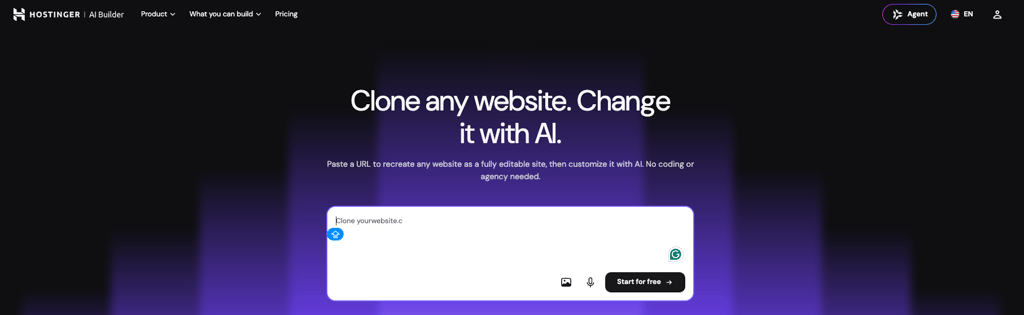 Hostinger clone a website