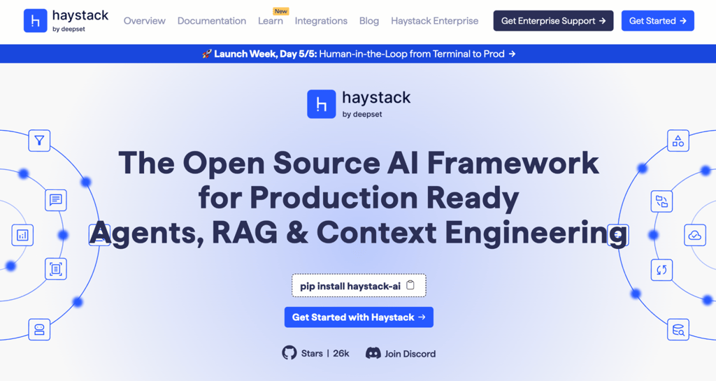 Haystack homepage