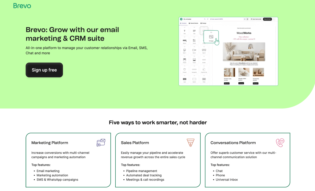 Brevo homepage