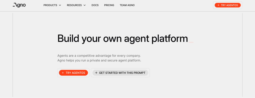 Agno homepage