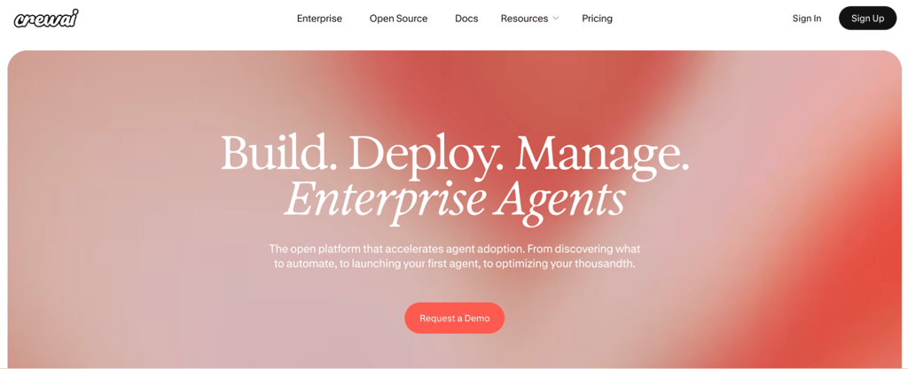 CrewAI homepage