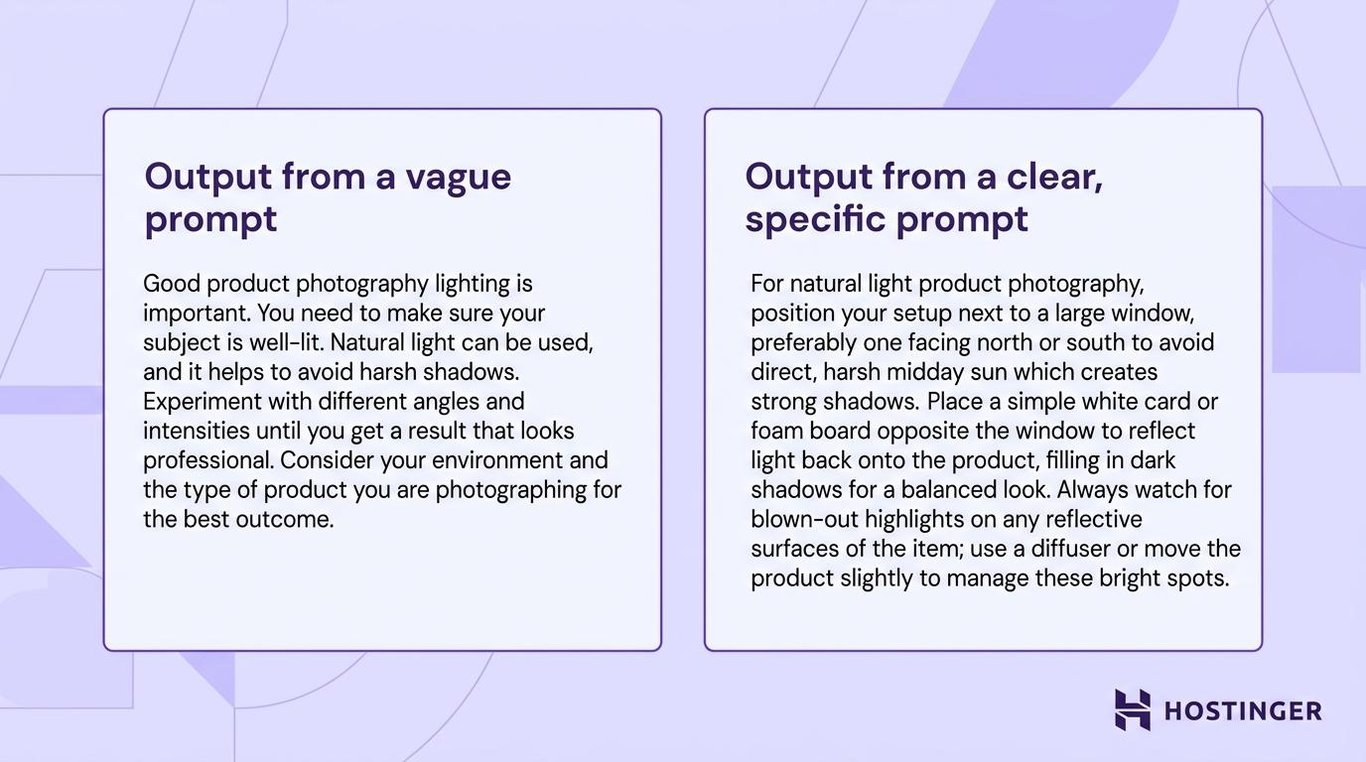 Vague vs clear prompts: the difference in output