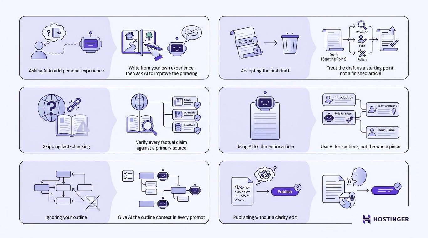 Common mistakes when you use AI to write blog posts