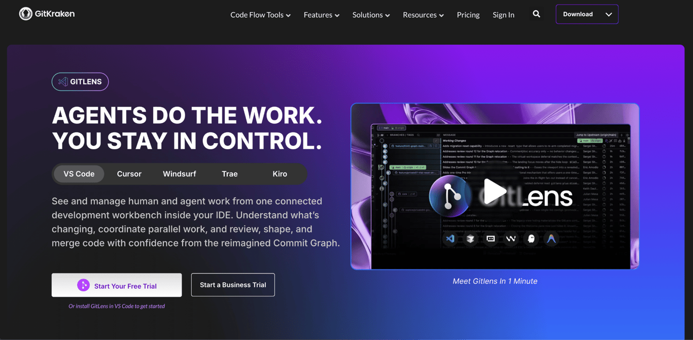 GitLens landing page