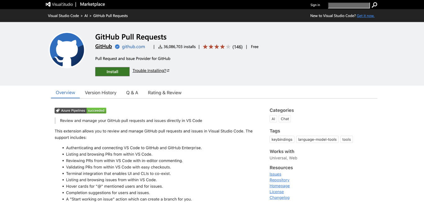 GitHub Pull Requests landing page