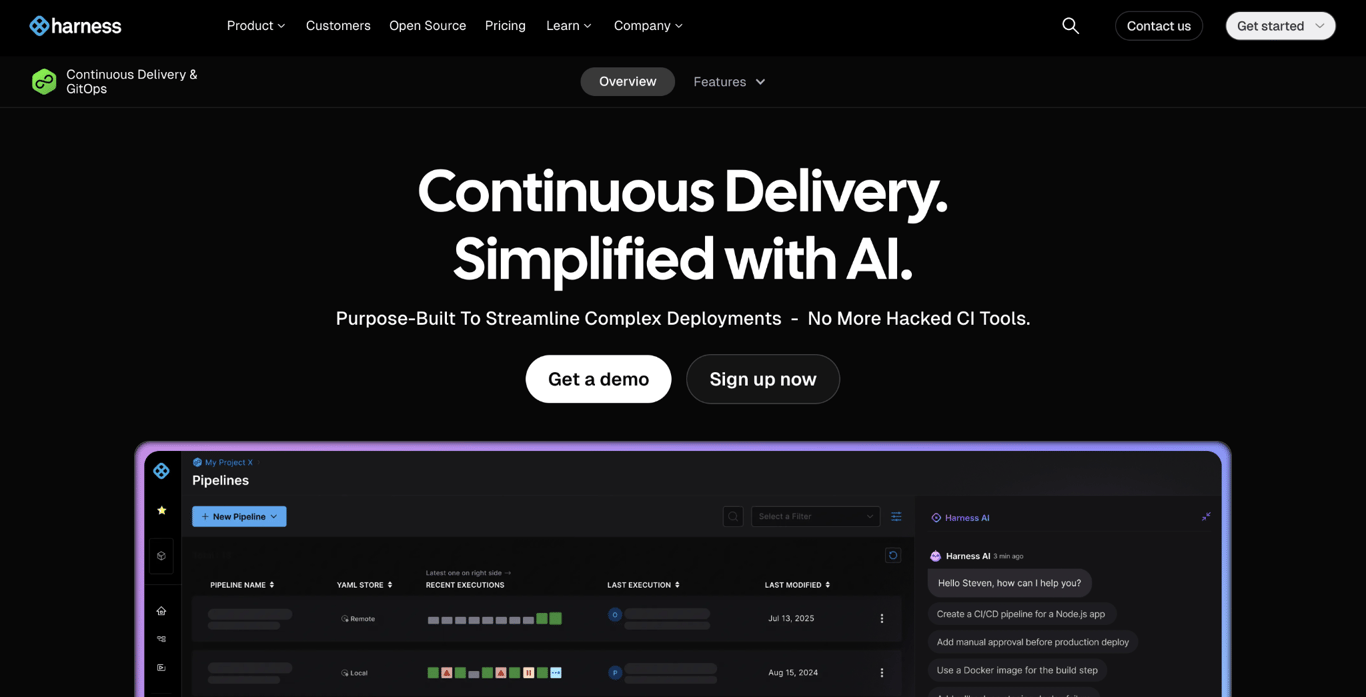 Harness Continuous Delivery landing page