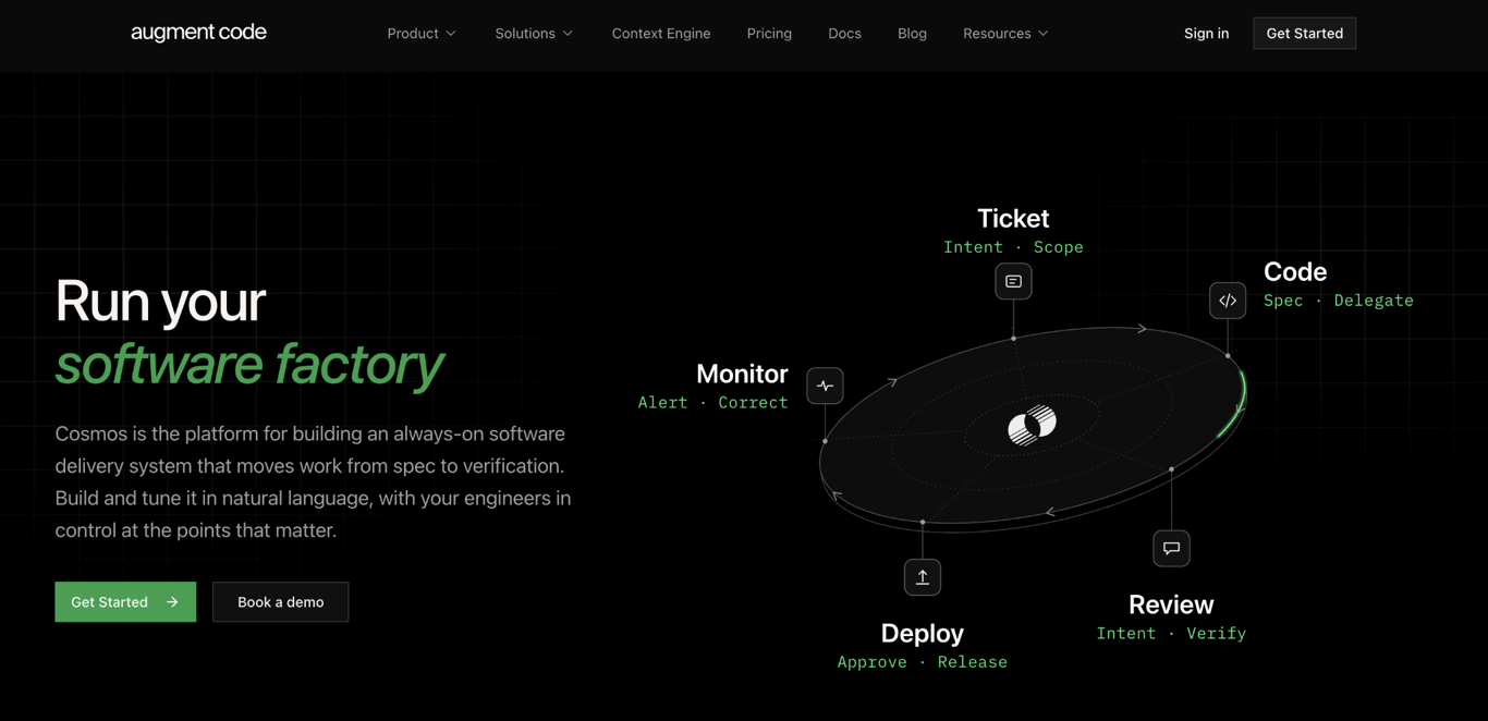 Augment Code home page