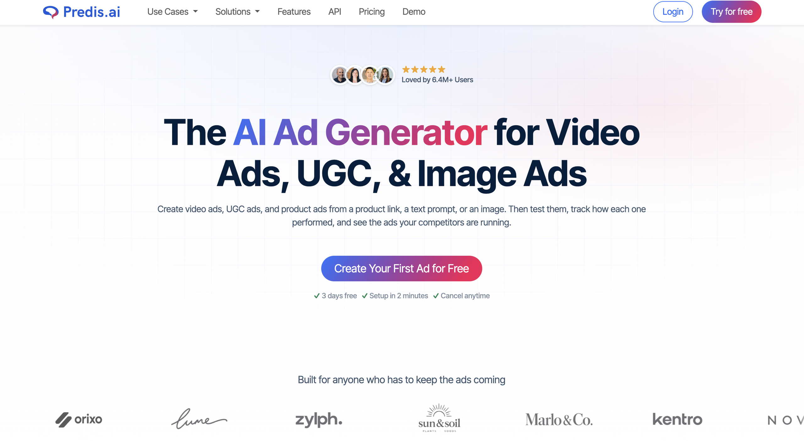 Predis.ai homepage