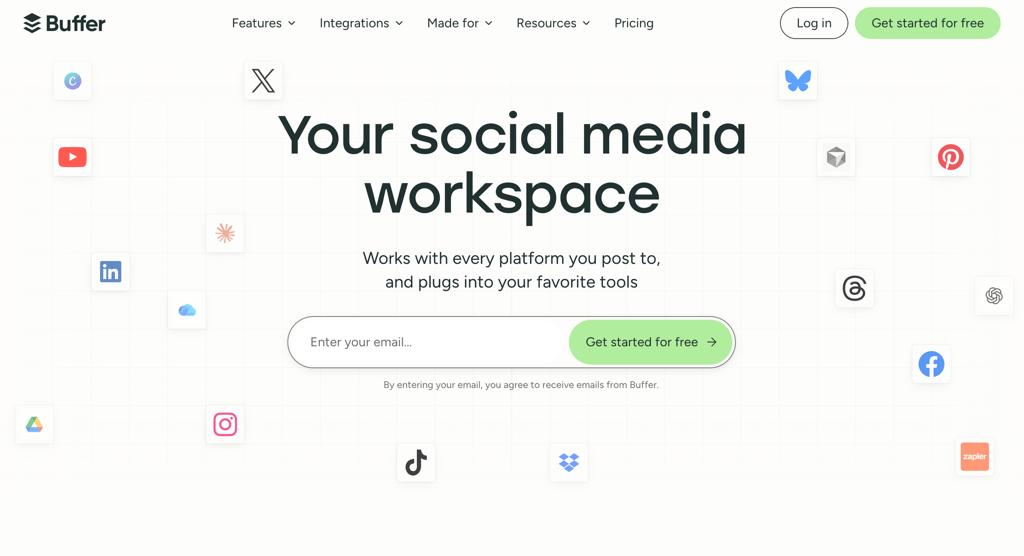 Buffer homepage
