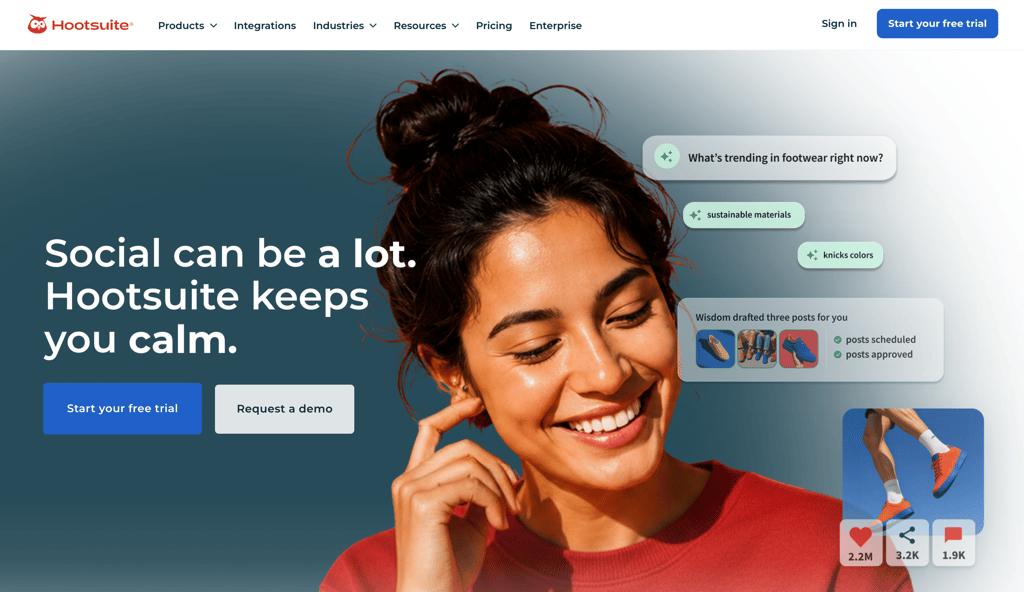 Hootsuite homepage