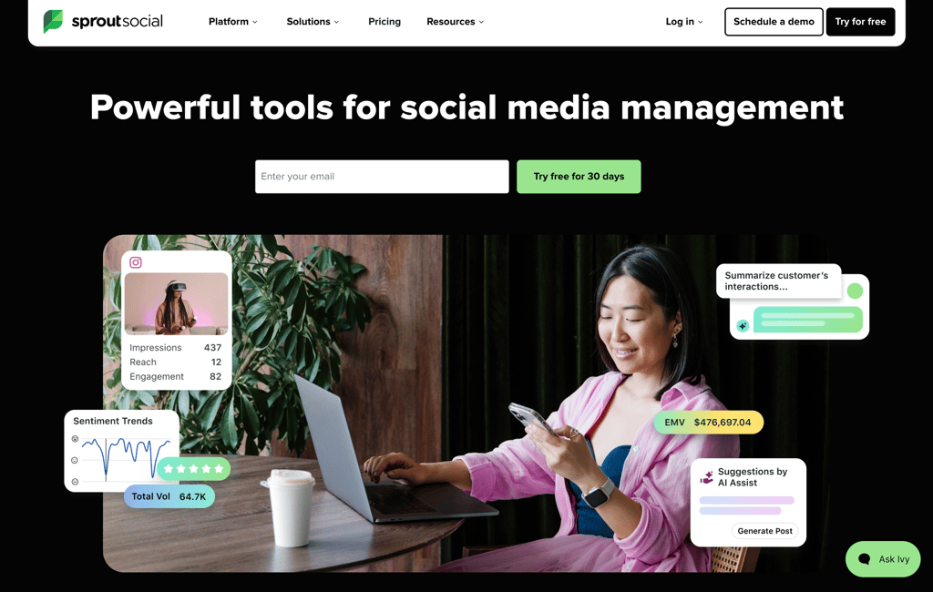 Sprout Social homepage