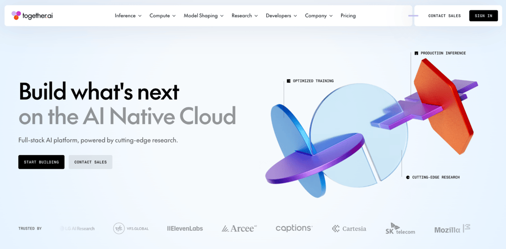 Together AI homepage
