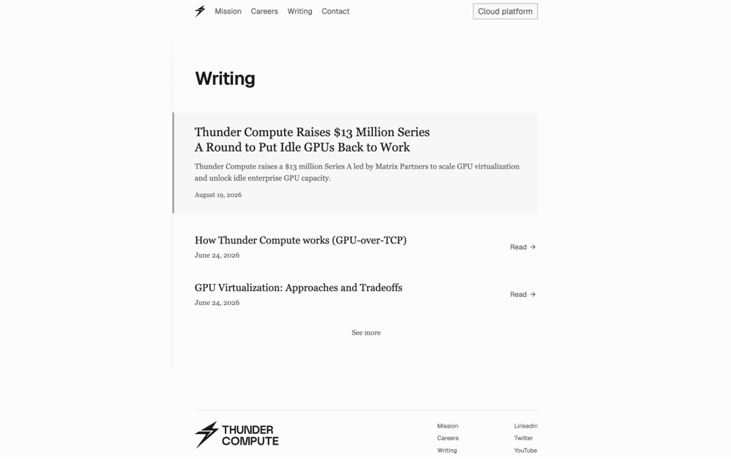 Thunder Compute homepage