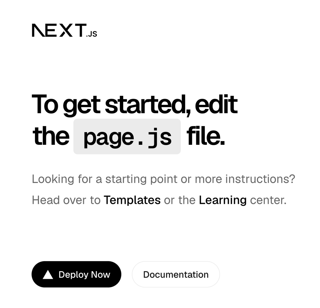 nextjs-localhost-default-page Default Next.js page running locally at localhost:3000 with instructions to edit the page.js file.