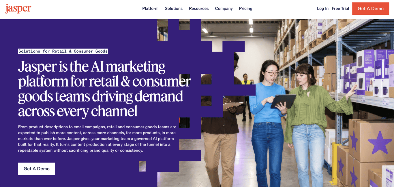Jasper landing page