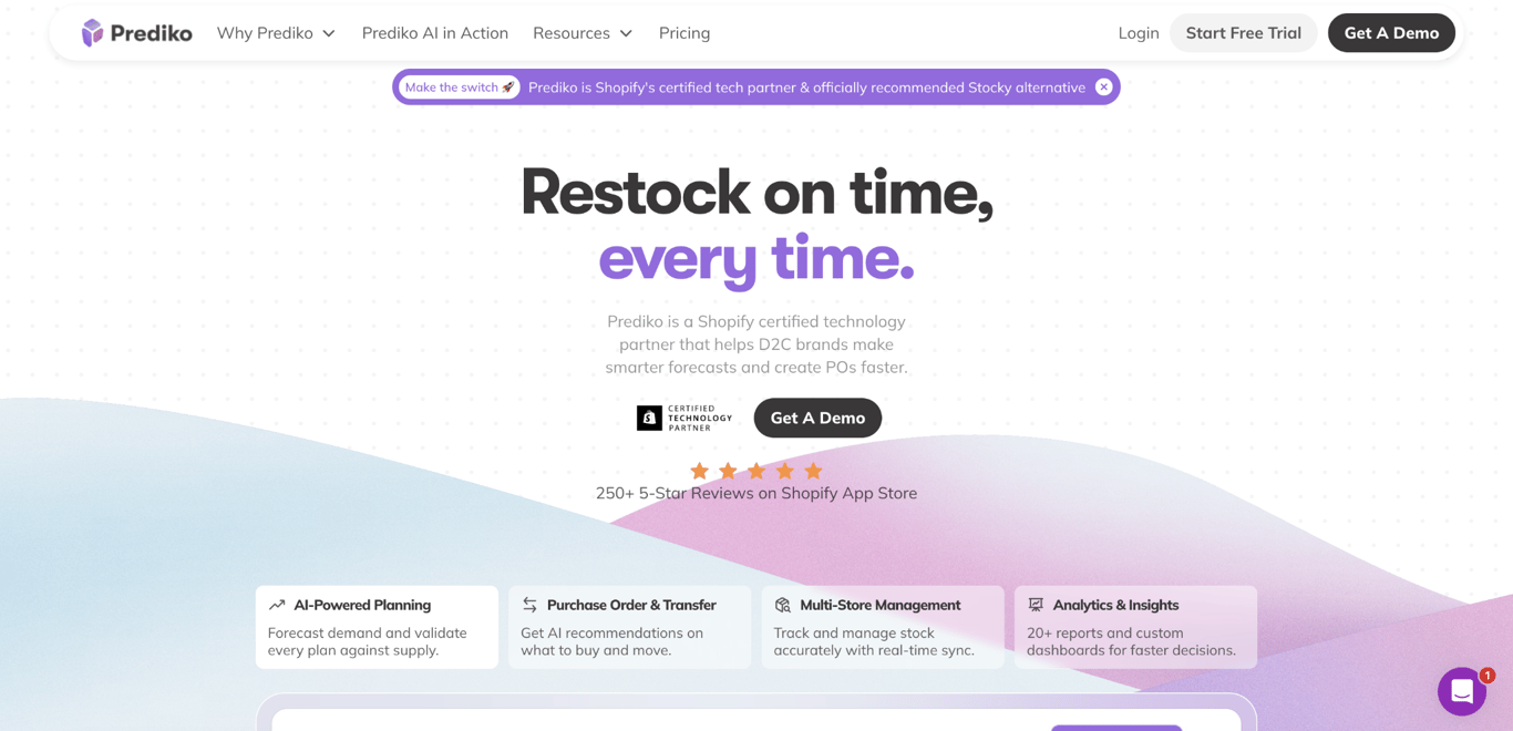 Prediko landing page