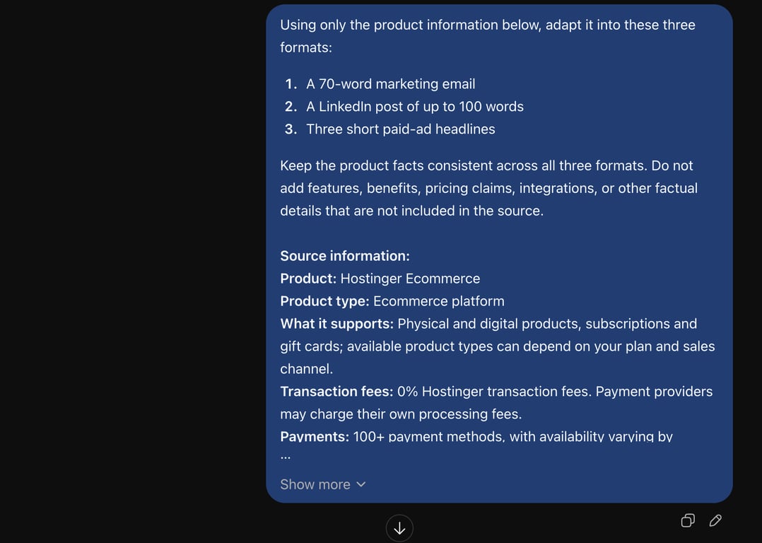 Testing adaptive marketing content with ChatGPT visual