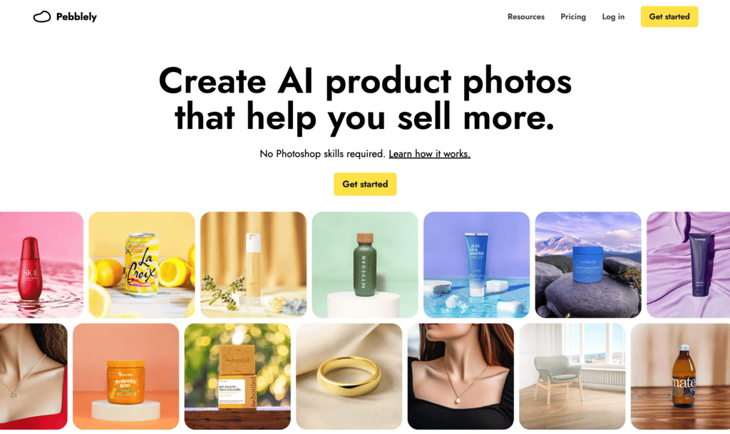 Pebblely homepage