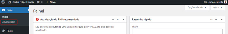 atualizar wordpress