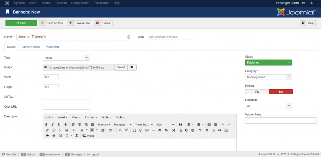 criando banners no joomla