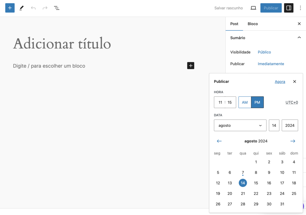 agendando publica&ccedil;&atilde;o de postagem no wordpress