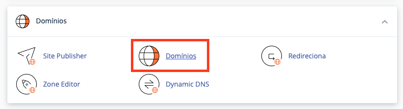 se&ccedil;&atilde;o dom&iacute;nios do cpanel