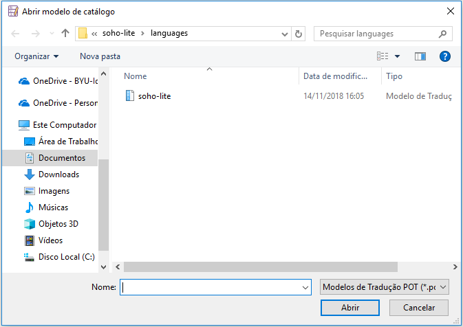 arquivo de tradu&ccedil;&atilde;o do tema wordpress no Poedit