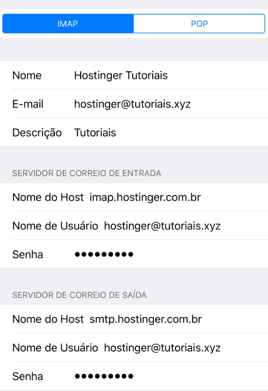 servidores de email no iphone