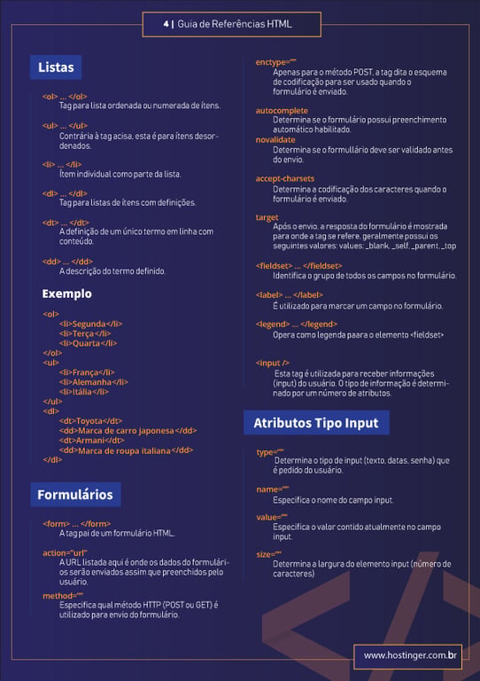 guia de códigos html