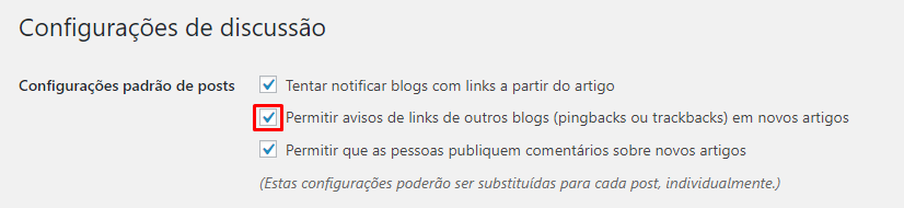 Como habilitar pingbacks e trackbacks no WordPress