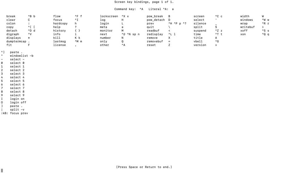 terminal de comandos do linux para multiplexa&ccedil;&atilde;o do screen