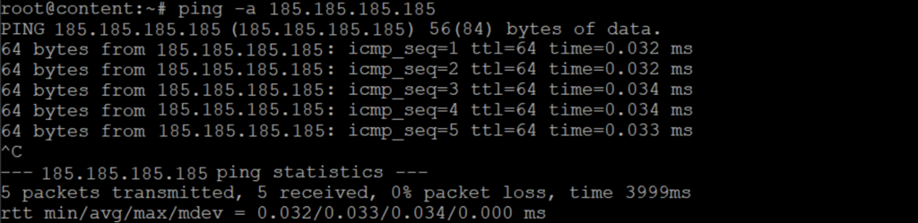 ping audível no terminal