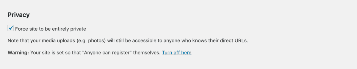 desabilitar registro público no plugin all-in-one intranet