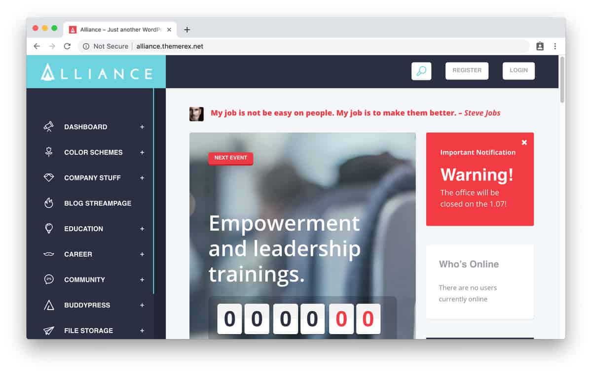 tema wordpress intranet alliance