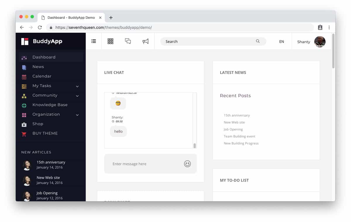 tema wordpress intranet buddyapp