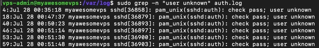 comando grep com opção -n para exibir números das linhas