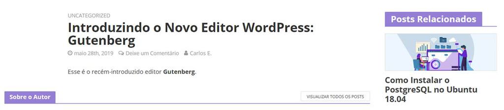 Exemplo de post criado usando códigos HTML