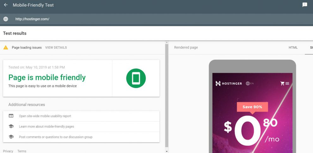 teste de responsividade m&oacute;vel de sites do google