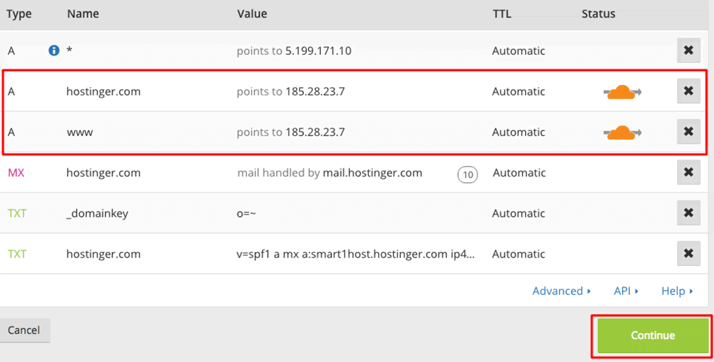 configurações de dns no cloudflare