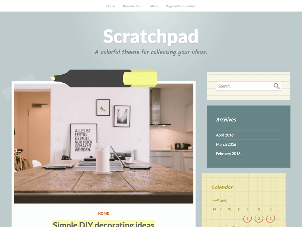tema scratchpad para wordpress