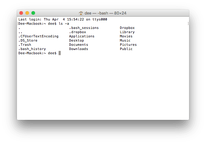 listar arquivos na pasta usando cli