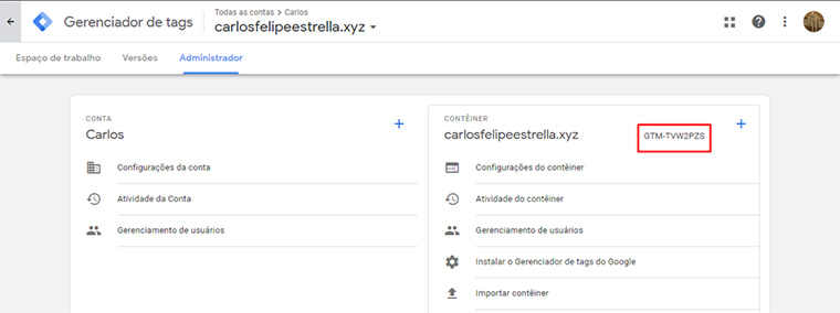 google tag id do tag manager