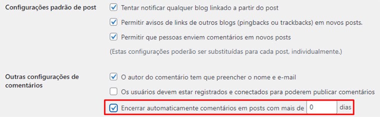 desativando comentários no wordpress