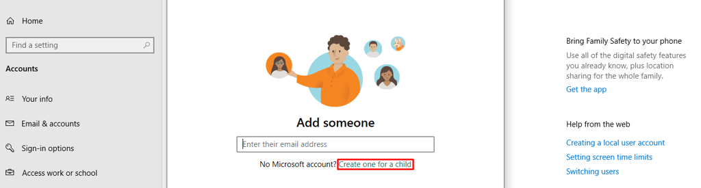 criar email para crian&ccedil;as no windows 10