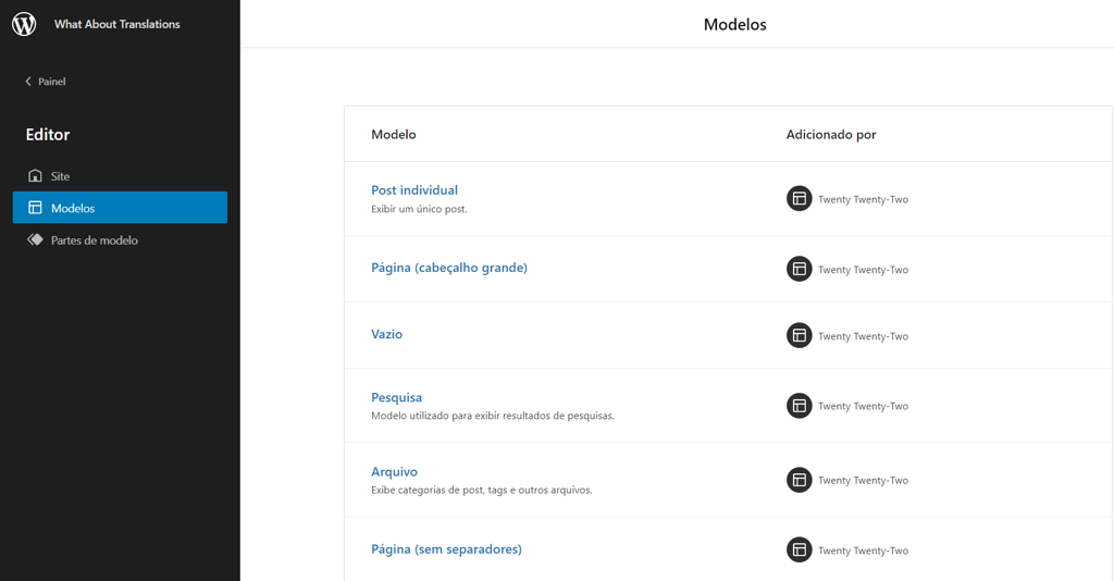 modo-edicao-modelo editor de modelos do wordpress