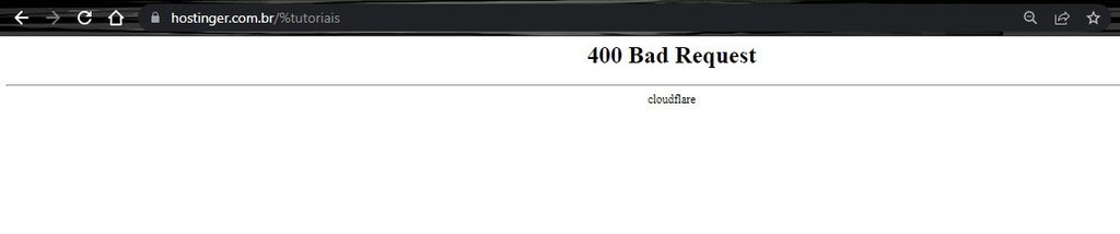 erro 400 bad request
